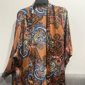 Silk Kimono with Fringe // one size fits all